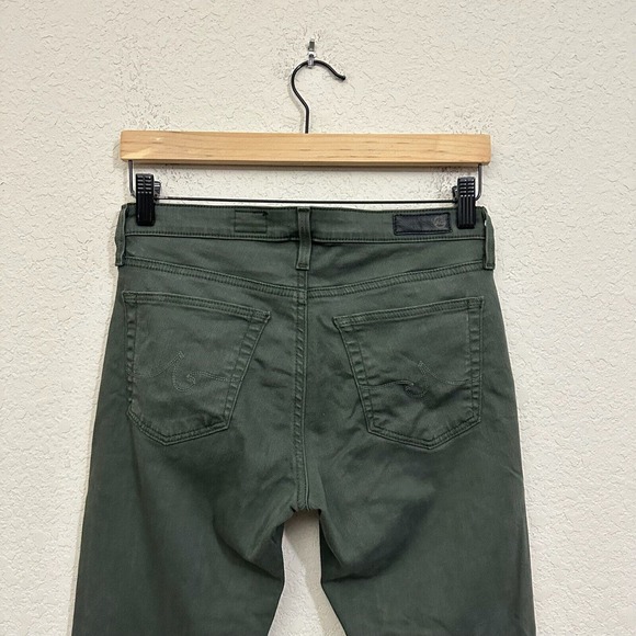 AG ADRIANO GOLDSCHMIED Super Skinny The Legging Ankle Jeans Raw Hem Green - Picture 6 of 11